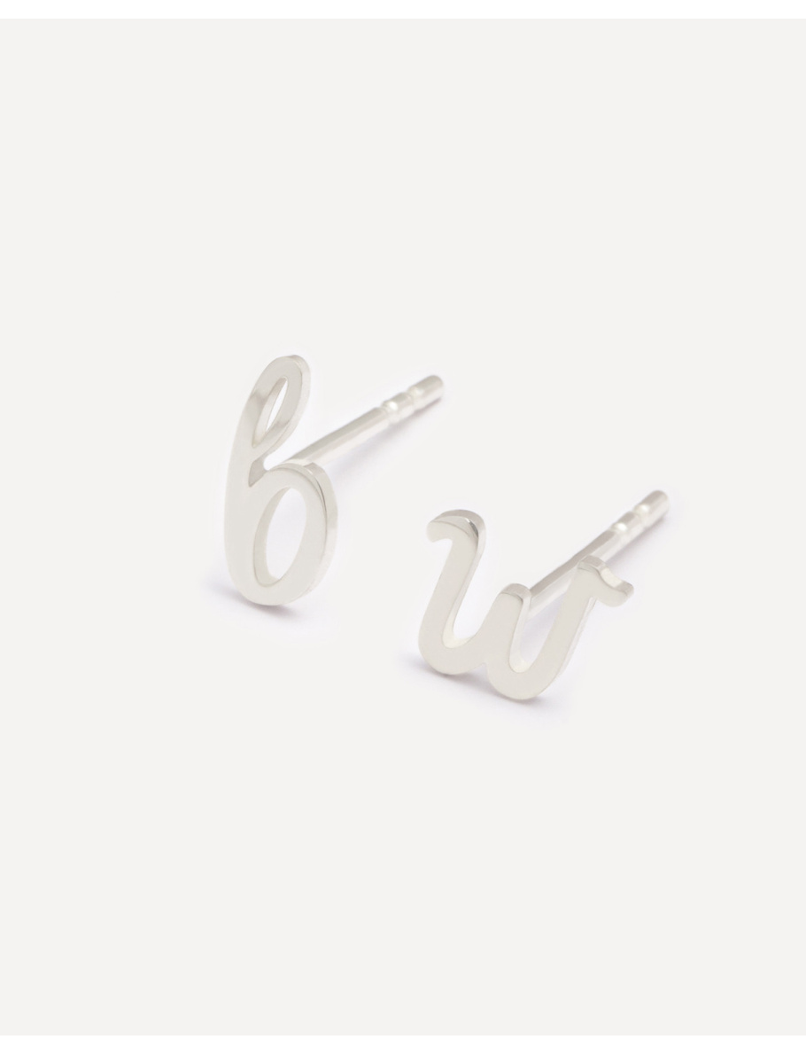 Silver letter studs