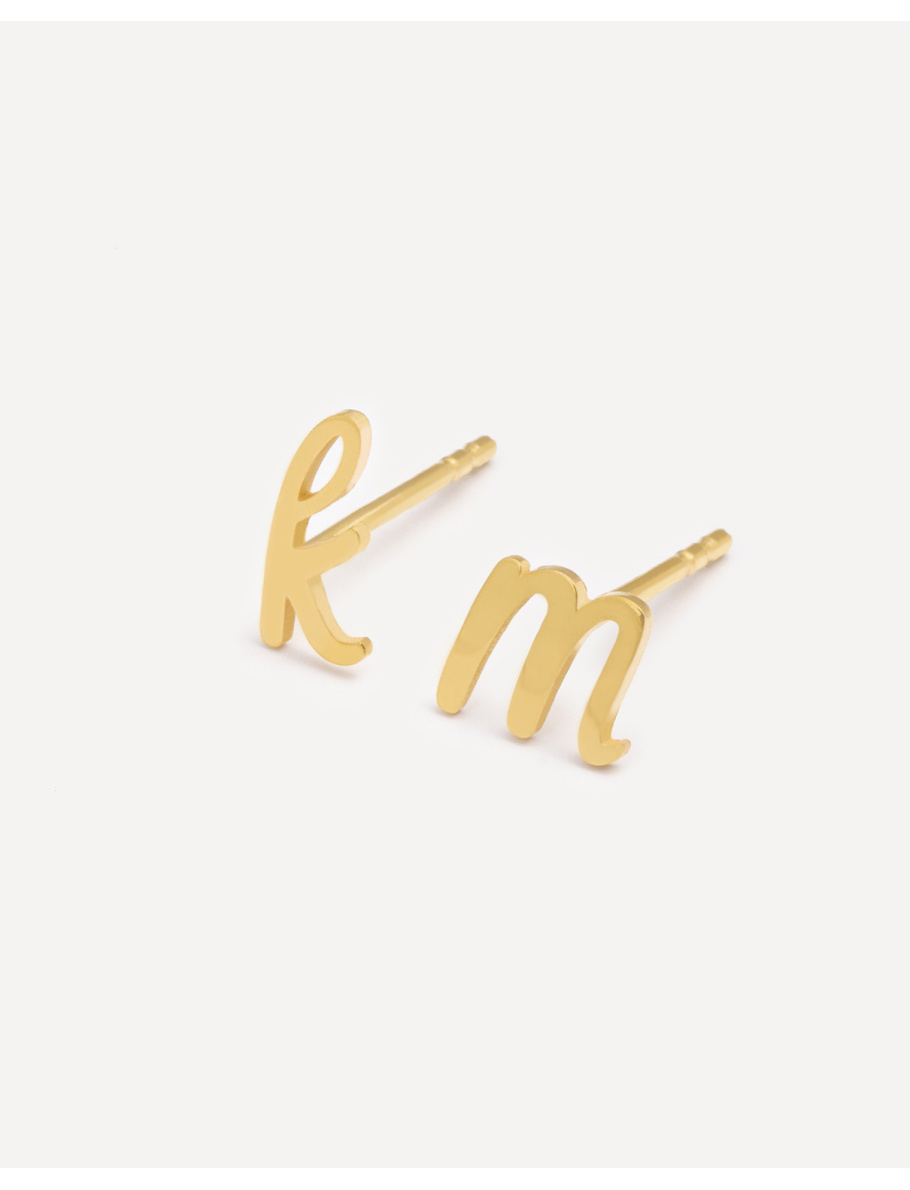 Gold-plated letter studs