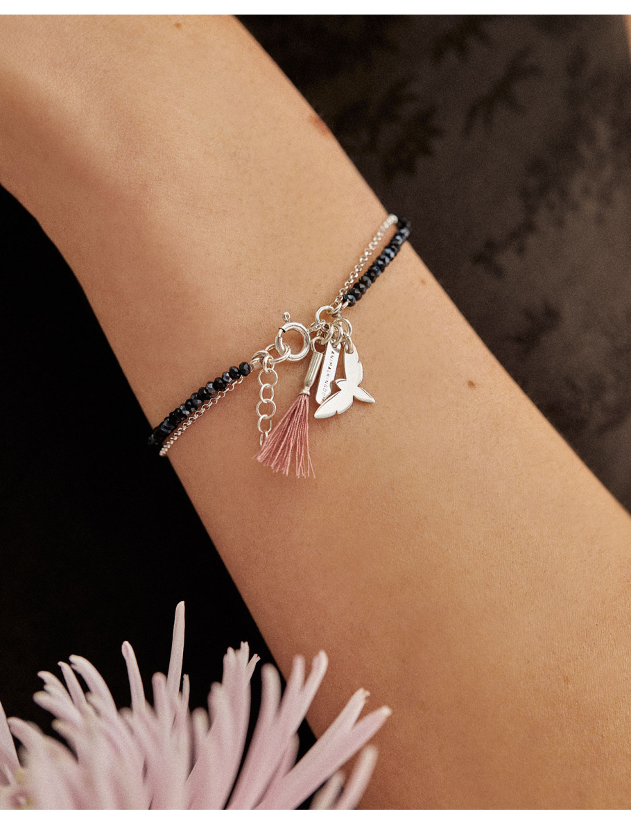 Silver crystal chain bracelet