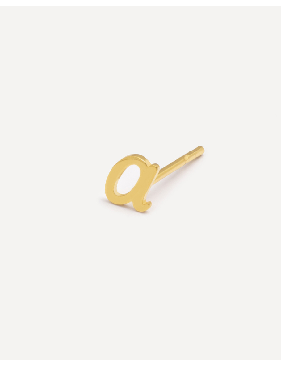 Gold-plated letter earring