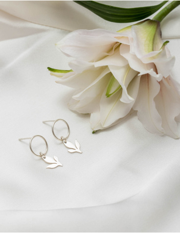 Bridal silver earrings