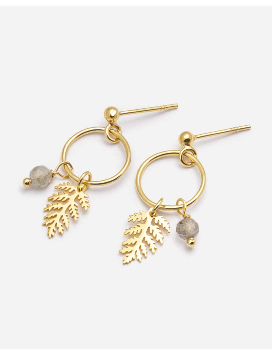 Gold-plated earrings with charms