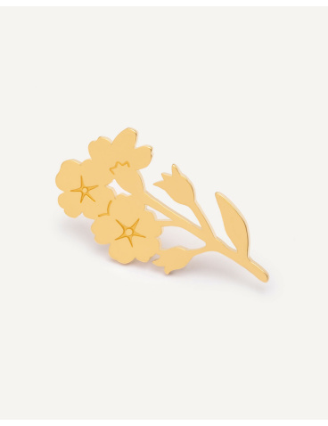Gold-plated forget-me-not pin
