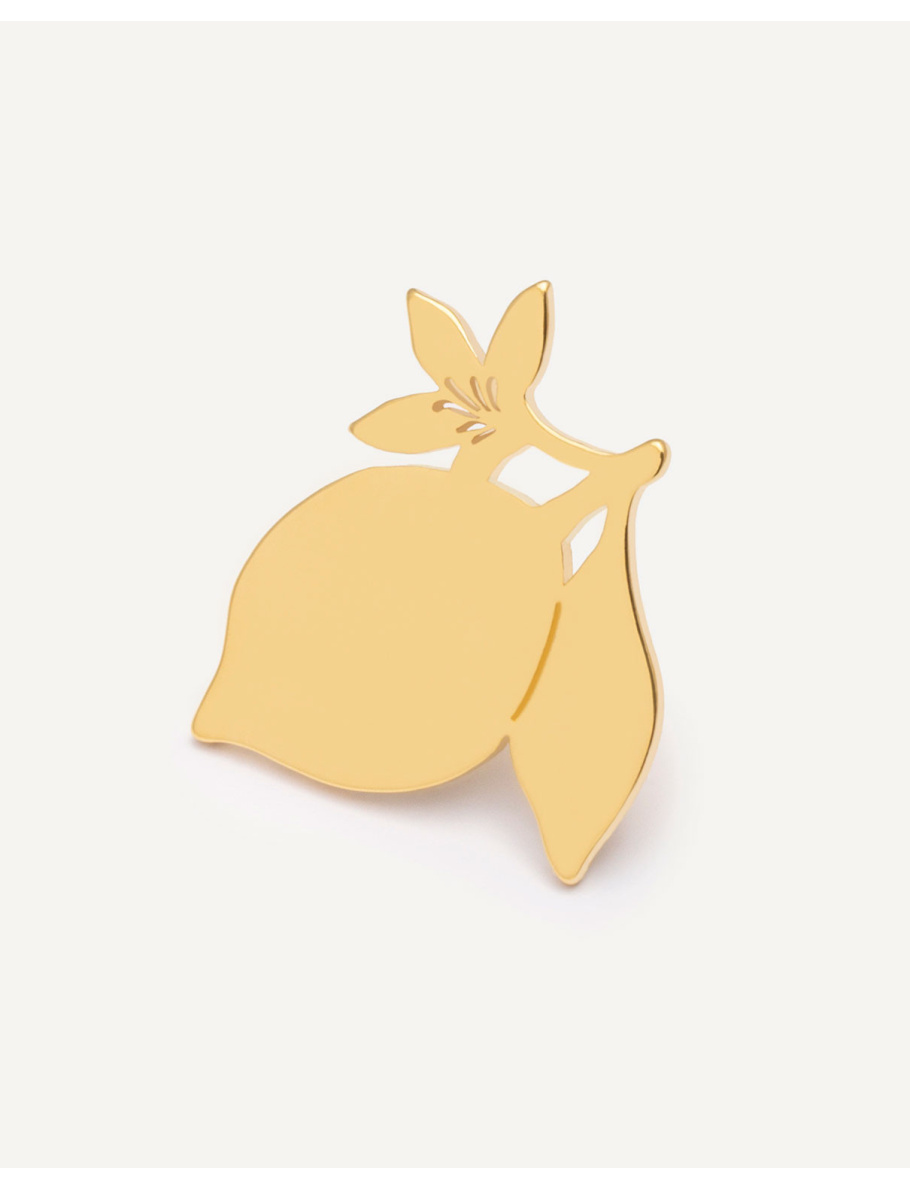 Pin pozłacany cytryna