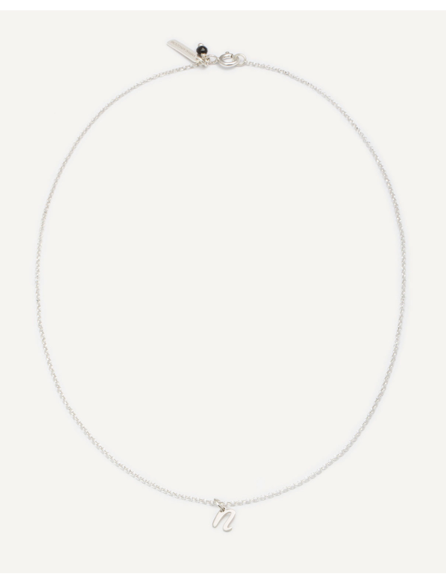 Silver necklace with letter