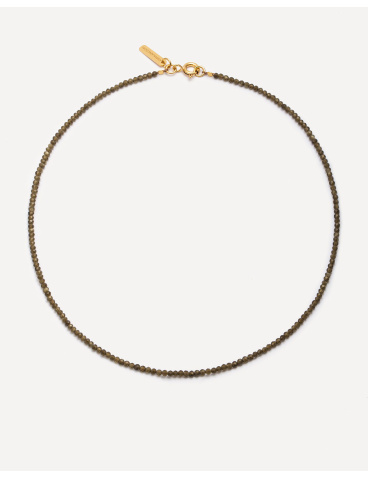Choker pozłacany z obsydianem