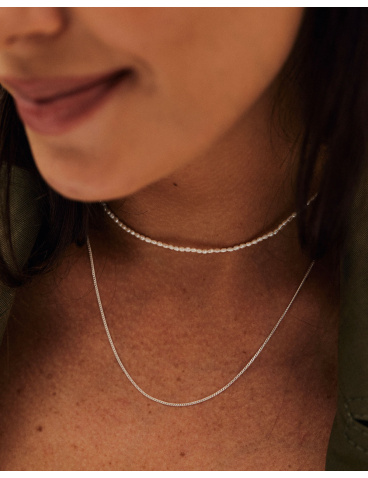 srebrny naszyjnik choker